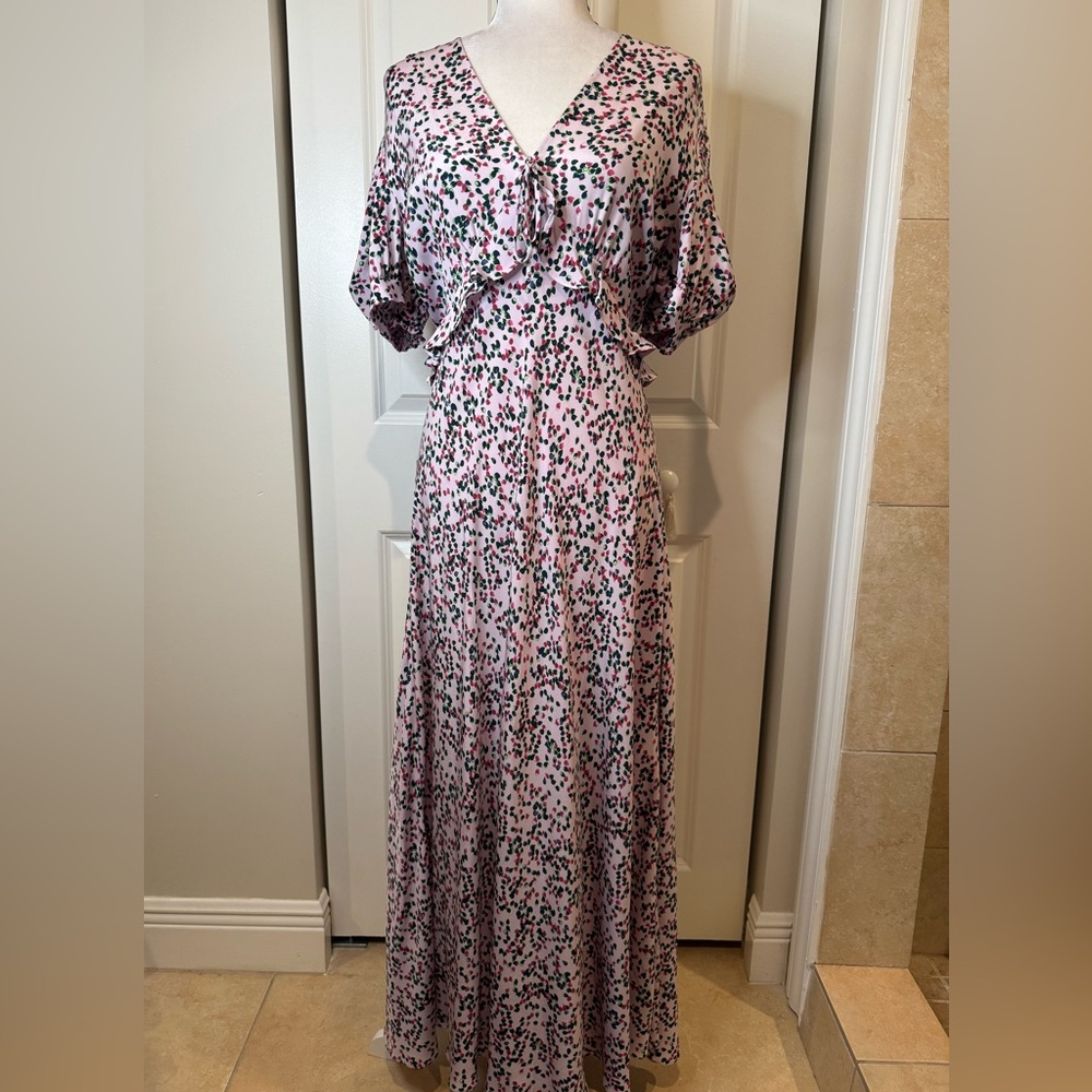 Diane Von Furstenberg Silk Short Sleeve Maxi Dress - Picture 2 of 6